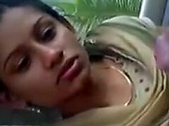 Sad Indian girl gives amazing blowjob on wheels